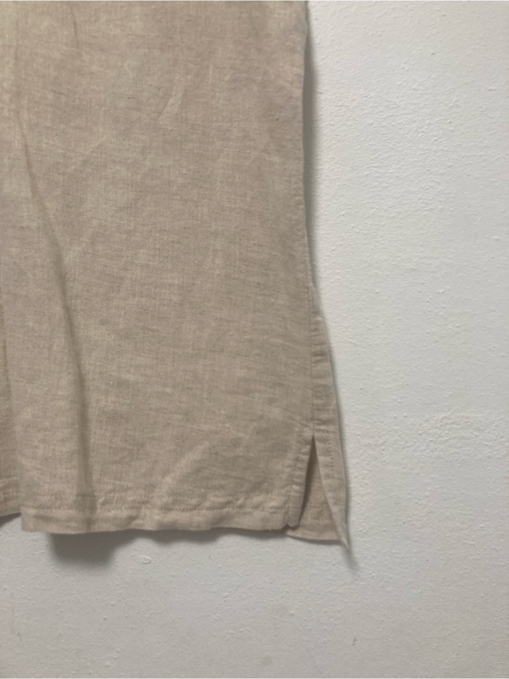 Eddie Bauer Vintage Linen Blend Short Sleeve Button Up Shirt Beige Size L Women' - Picture 8 of 16